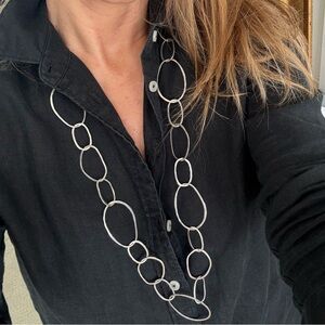 Silpada .925 Stirling Silver Long Chain Link Necklace